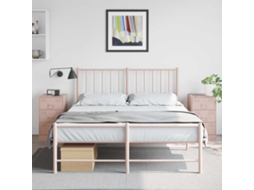 Vidaxl Mesas De Cabeceira 2 Pcs 34,5x39x62 Cm Aço Rosa