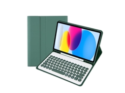 Capa Com Teclado Para Tablet Lurelia, Compatível Com Samsung Galaxy Tab S6 Lite 10.4 P610/615 2022, Verde Escuro, Teclado Bluetooth, Fixação Magnética