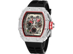 MenS Bling Punk Diamond Cronógrafo Pulseira de Silicone Relógio de Pulso Desportivo