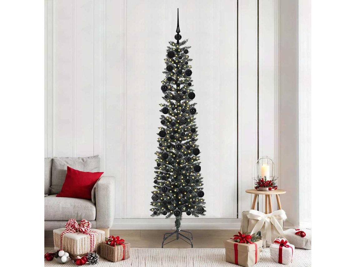 Vidaxl Árvore De Natal Artificial Verde 210 Cm Pvc, Plástico E Aço