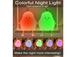 Linda Luz Noturna De Silicone Para Crianças Lâmpadas Reguláveis ​​de Pêra Para Berçário Decoração De Quarto Kawaii Lâmpada De Cabeceira Com Bestvite