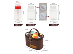 Conjunto de Recipientes de Tempero Portátil com Saco