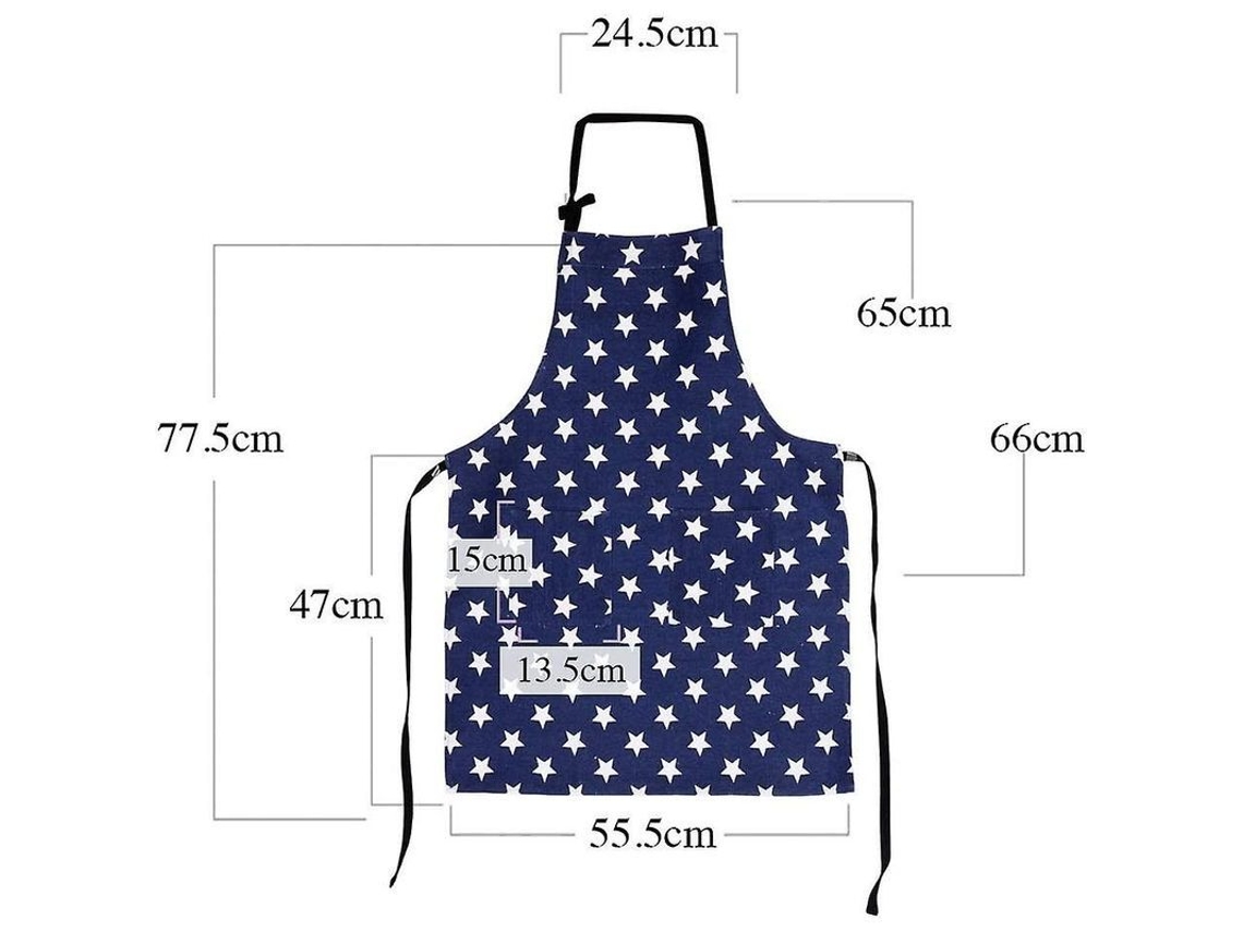 Avental de Cozinha Ajustável Star com Bolso Nova Line Presente Mulher