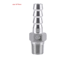 Laxiscreed Conector De Mangueira Com Rosca Macho Em Aço Inox Para Tubos De 1/8" E 8mm