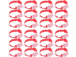 Pulseiras De Identificação Médica Para Hospitais, 100 Unidades, Pvc Vermelho, Ajustáveis Para Adultos, Impermeáveis