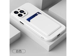 Capa Para Iphone 17 Pro Max Com Slot Para Cartão Sim, Em Silicone Branco Fosco.