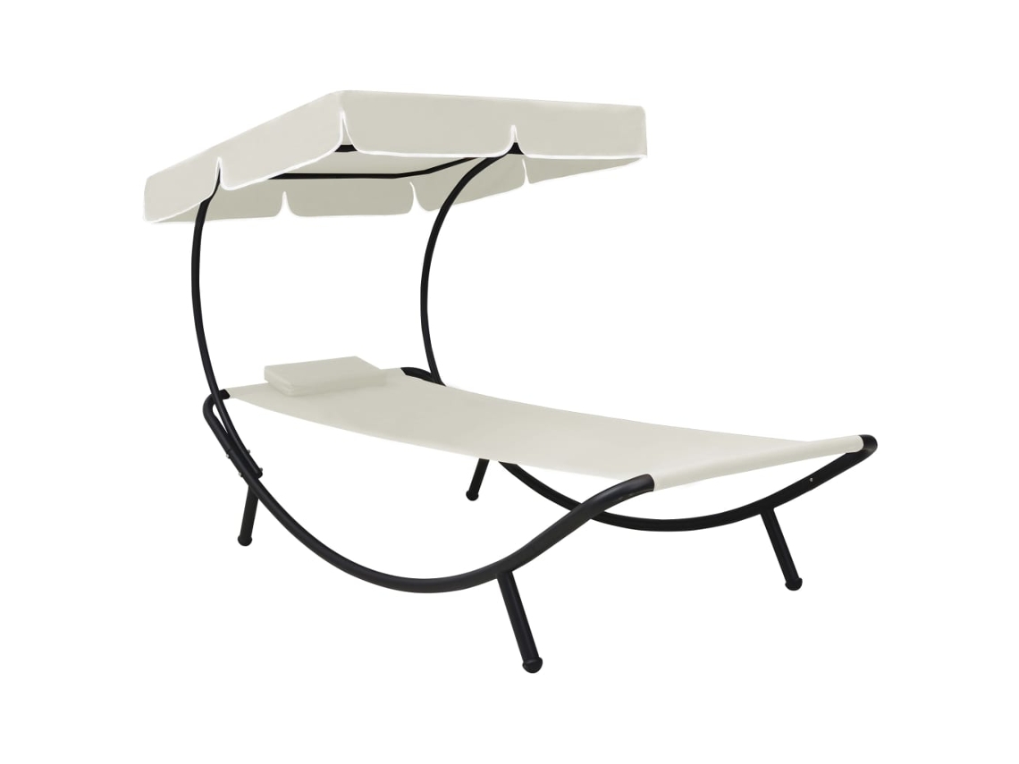 Sun Lounger, Sun Loungers Vidaxl Creme Tecido (200 X 90 X 112 Cm)