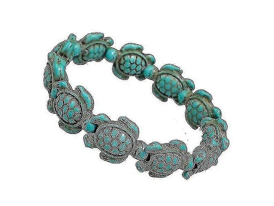 Pulseira De Tartaruga Fofa, Pulseira De Tartaruga Marinha Turquesa Genuína Feita À Mão, Pulseira De Pedra Fofa Nostalgia88
