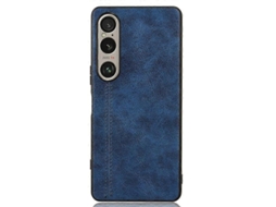 Compre Capa Fina De Couro Tpu Pc Com Costura E Linha Para Sony Xperia 1 Vi, Azul