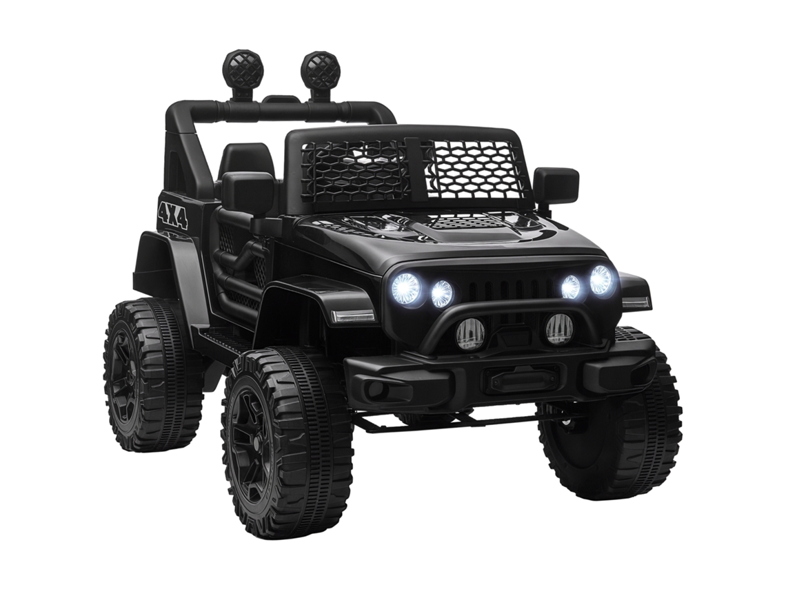 Carro Elétrico 12v 3 A 6 Anos, Controle Remoto E Manual, Motor Duplo, Faróis E Buzina, 100x64,2x71 Cm, Preto