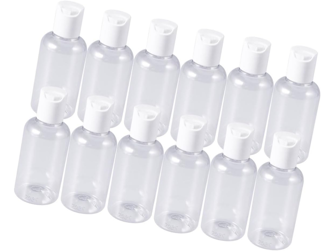 Conjunto de 15 Frascos Plásticos de 40ml Para Cosméticos, Ideais Para Viagens.