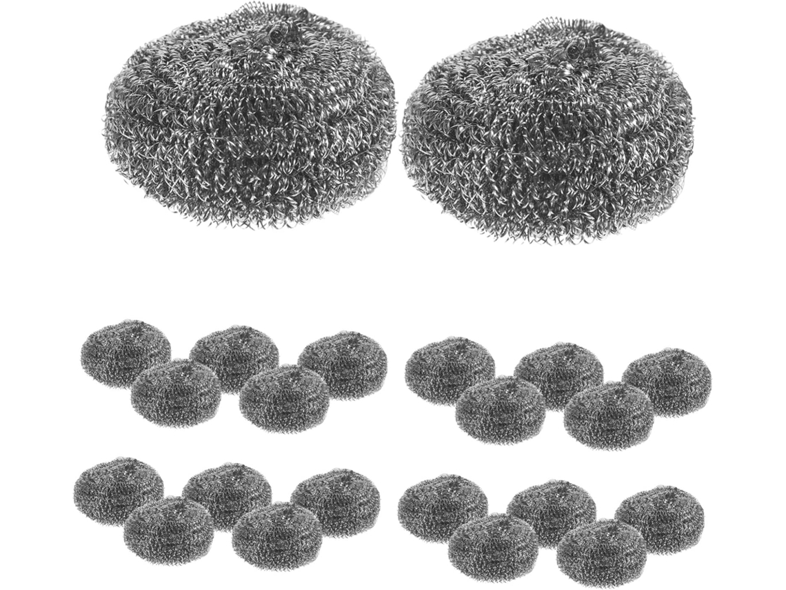 Conjunto De 40 Esponjas Aço Inoxidável Reutilizáveis Para Limpeza