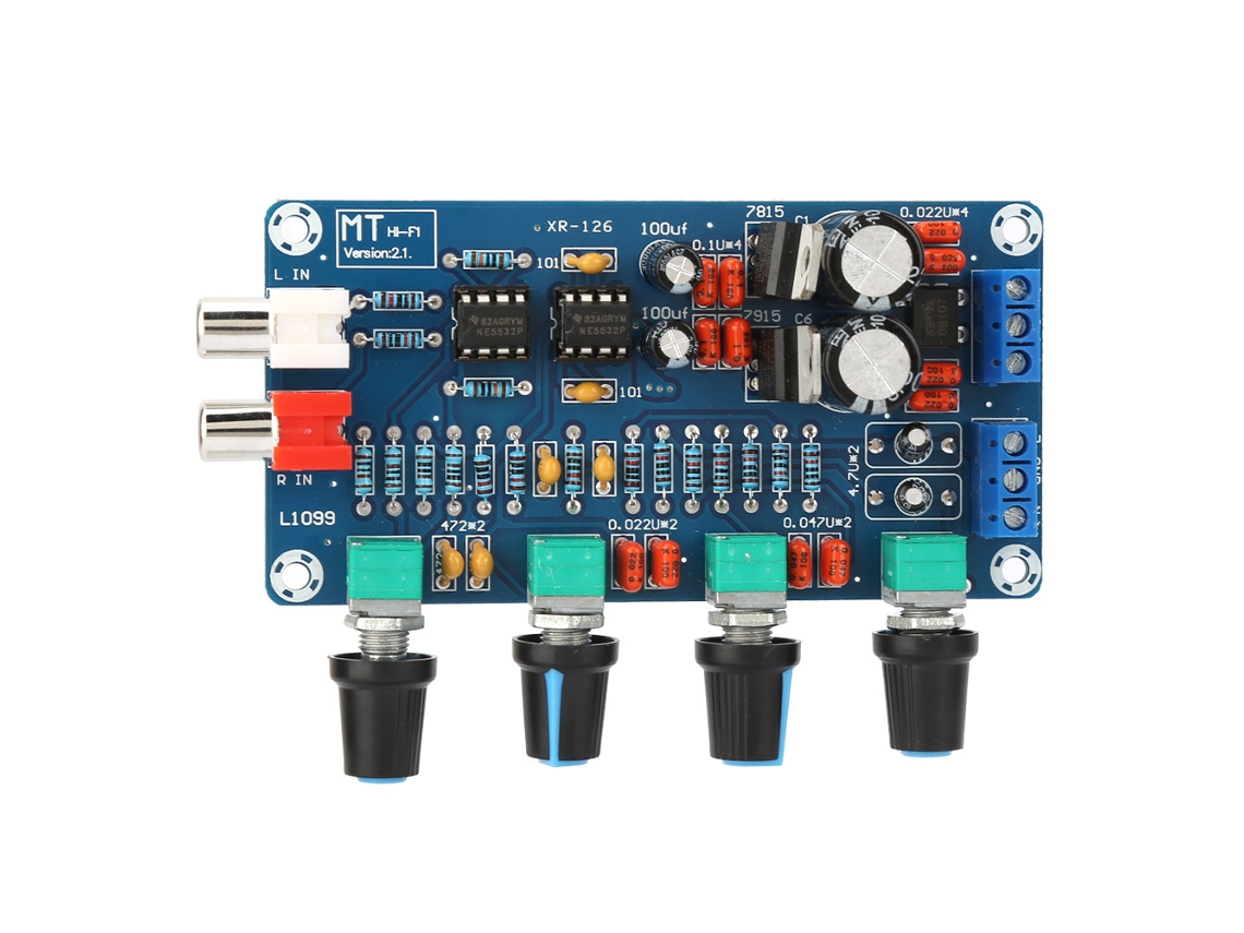 Laxiscreed Xh-m164 Ne5532 Amplificador De Tom Com 4 Canais E Ajuste Em Ac 15v