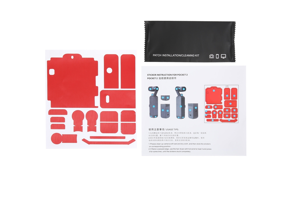 Pegatina Protectora De Pvc Para Cámara Pocket 2, Película Anti-rayas, Color Rojo Estriado, Accesorio De Cámara Portátil