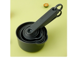 Conjunto De Colheres E Copos Medidores Cinza - 11 Peças, Durável E Fácil De Limpar, Utensílio De Cozinha Essencial