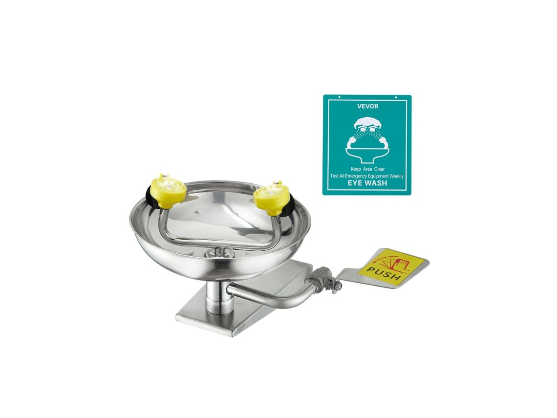 Conjunto De Chuveiro Lava Olhos De Parede Em Aço Inox Com Certificação Ansi Tekmaquinas