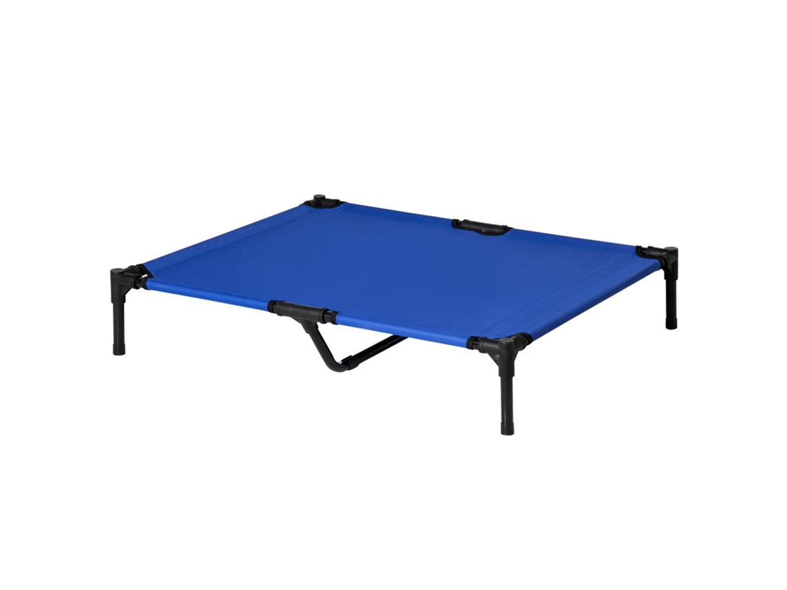 Cama Elevada Cães 92x76x18cm Tecido Oxford Com Bolsa, Azul