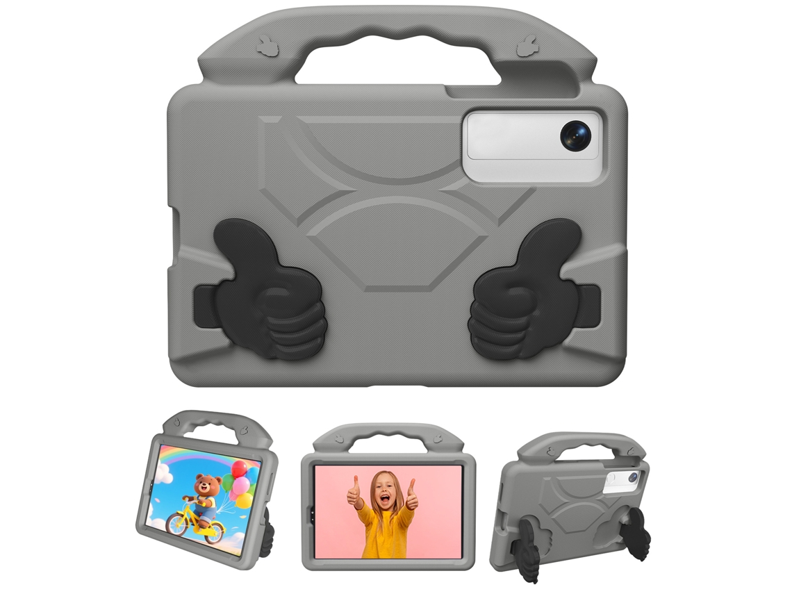 Capa Infantil Para Lenovo Xiaoxin Pad Pro Gt Tb-710fu 11.1"(2025) Para Tablet Com Pega E Suporte, Leve E Resistente A Impactos Cinza Hexinyigjly