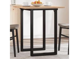 Vidaxl Mesa De Jantar Estrutura Em O 70x70x75,5 Cm Pinho/aço