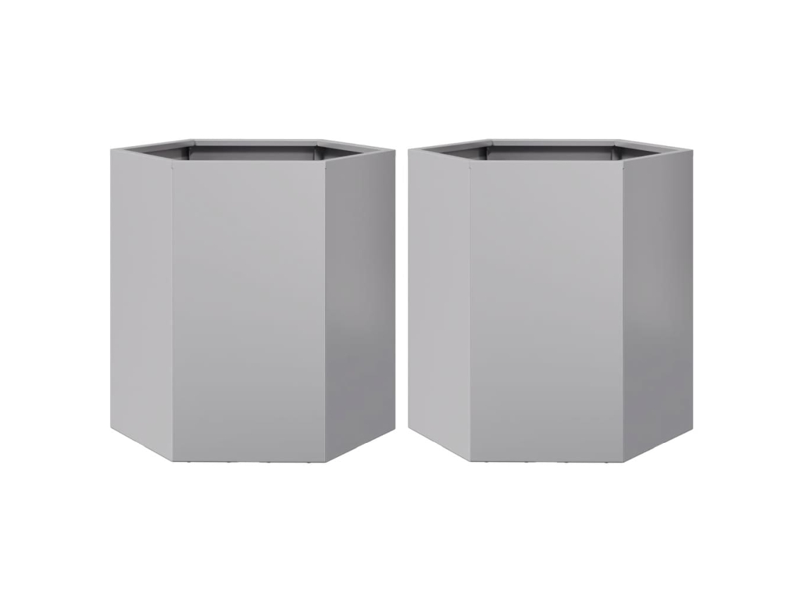 Garden Planter, Garden Planters Vidaxl Prateado Metal (46 X 40 X 45 Cm)