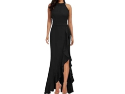 2026 vestido Largo de Verano para Mujer Con Falda de Volantes Y Split Sexy para Ocasiones Formales