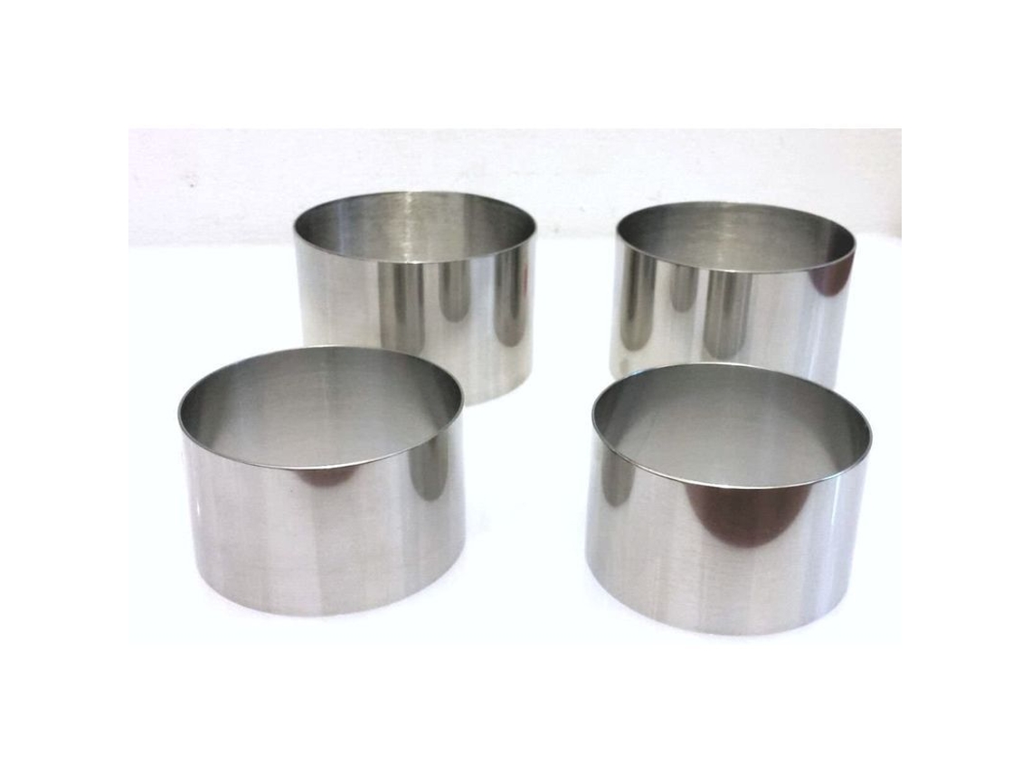 Conjunto de 4 anéis de aço inox para sobremesas Nova Line