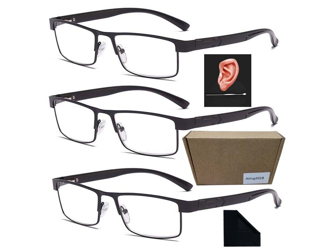 Óculos De Leitura Com Lentes Resistentes Ao Desgaste Para Homens, Design Suave Para A Pele, Antirreflexo E Armação Totalmente Em Metal, Óculos Leves E