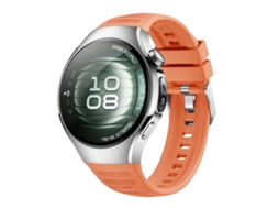 Bracelete para Huawei Watch 5 XIAOMOYU silicone corrugado com fivela de aço prateado laranja (42mm)