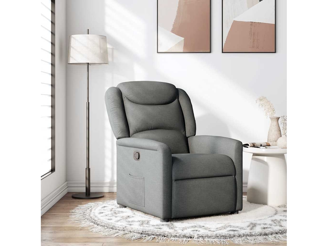 Vidaxl Poltrona Reclinável Tecido Cinzento-escuro