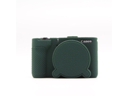 Capa Protetora Silicone HEXINYIGJLY para Canon Powershot V1antirriscos, Acesso Tripé, Tampa de Lente Verde