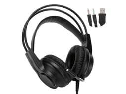 Fone De Ouvido Com Microfone Para Jogos Fones De Ouvido Com Fio Pc Headset Dual 3.5mm Usb H200 Preto