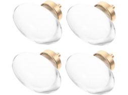 Conjunto De 4 Puxadores Cristal Para Gavetas Com Base Cobre, Puxadores Decorativos Para Armários, Guarda Roupas E