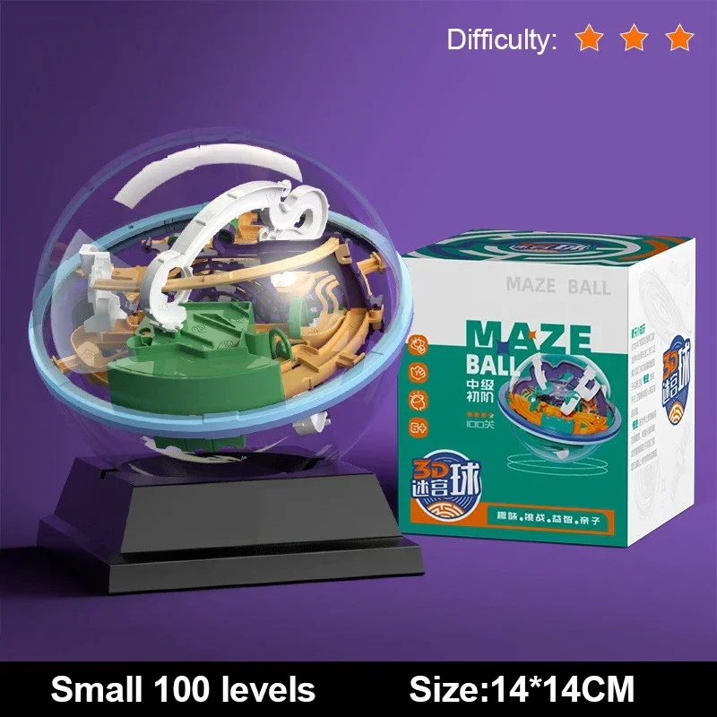 Brinquedo de Quebra cabeça 3d Palácio Dos Leques, Jogo Montessori de Equilíbrio e Eliminação de Obstáculos MDUG (edição Pequena, Nível 100)