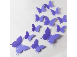 24 Pegatinas De Mariposas 3d Removibles Para Decoración De Hogar Y Habitaciones (morado)