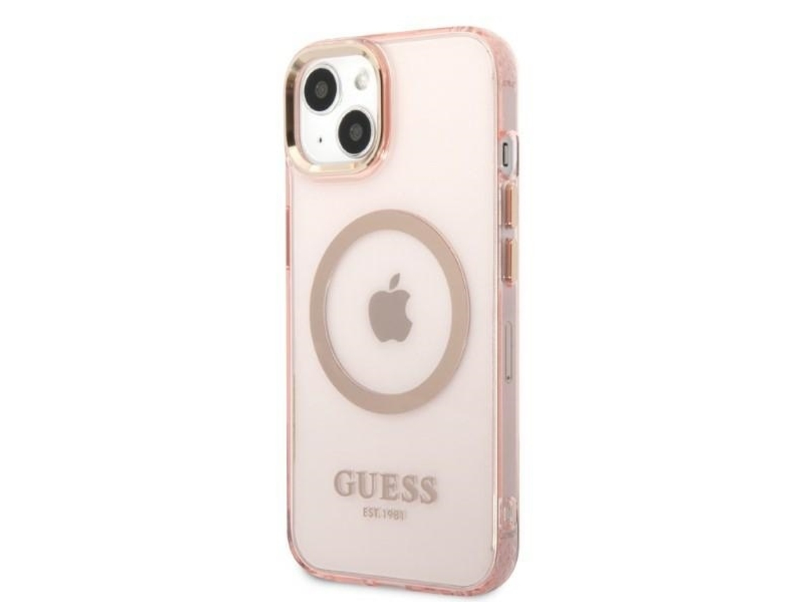 Capa para iPhone 13 GUESS Pele Sintética Rígida Rosa