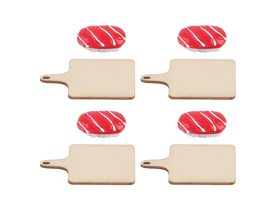 Primerox brinquedo de Sushi de Salmão Simulado Decorativo para Casa de Bonecas Padaria Restaurante