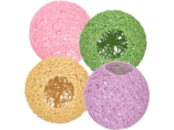 Conjunto De 4 Peças De Cúpulas De Rattan Artificial Para Luminárias Rústicas Com Luz Difusa.