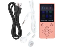 Reprodutor de MP3/MP4 Bluetooth de 64 GB, tela de 1 polegada, 64 GB Sport, com som HiFi Lossless de 1,8", suporte, rosa