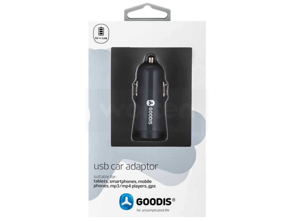 Adaptador Auto GOODIS 5V-2.4A Cinza