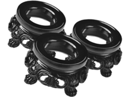 Base Vazada Em Resina Preta Ipetboom Para Esferas De Cristal 3a 4cm, Conjunto De 3 Peças, Suporte Portátil Para Exibição