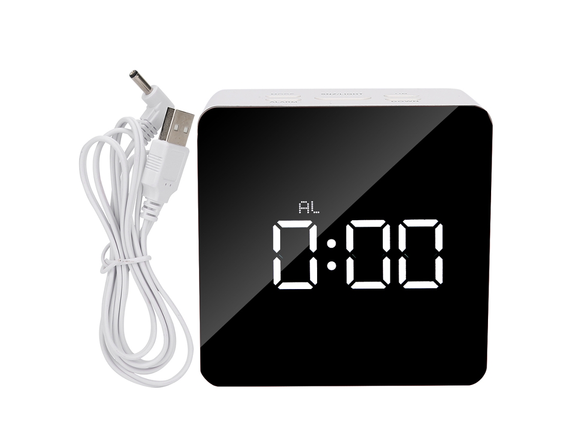 Reloj Despertador Led Multifuncional Con Espejo de Maquillaje, Temporizador Y Reloj Digital de Escritorio