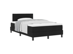 Cama Box com Colchão com Cabeceira Preto Tecido MAISON EXCLUSIVE (120x190 cm)