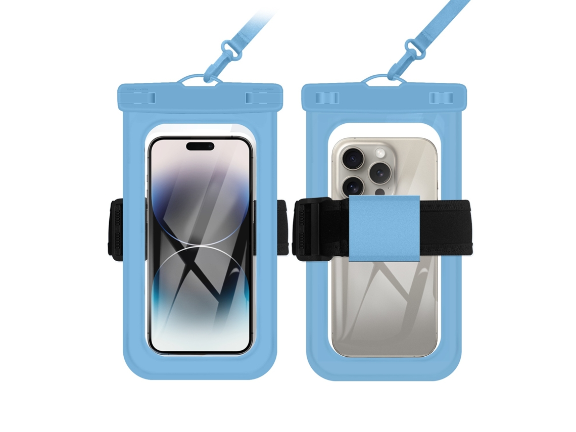 Tressino Bolsa Impermeável Para Celular Com Alça De Braço, Adequada Para Celulares Com Menos De 7 Polegadas (azul)