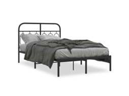 Bed Frame, Bed Frames Vidaxl Preto Metal (120 X 200 Cm)