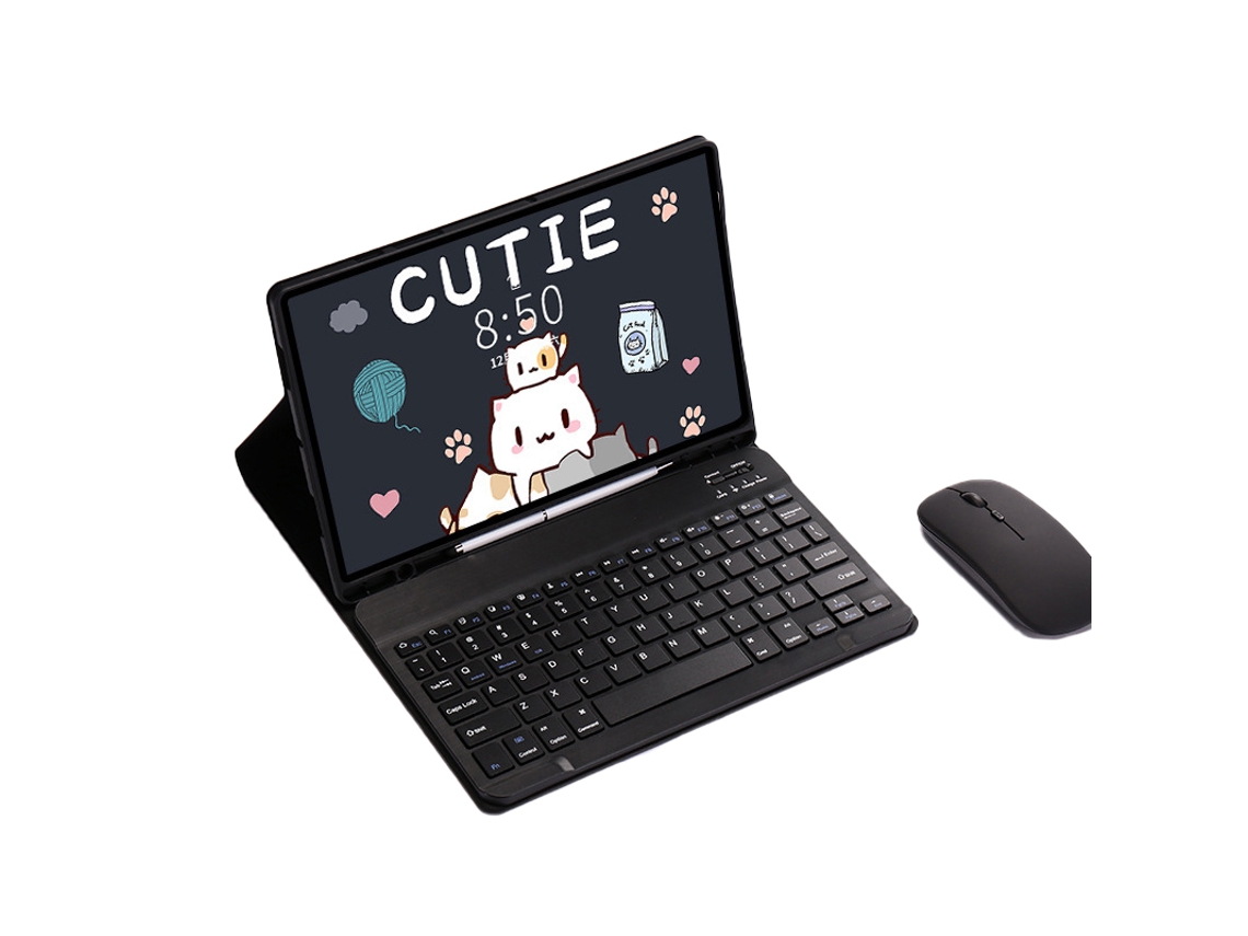 Conjunto de teclado e mouse Bluetooth para Samsung Galaxy Tab S6 Lite 10.4'' - Preto Clássico