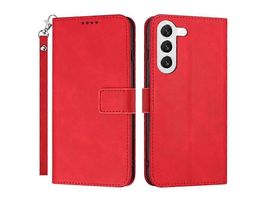 Capa De Couro Pu Para Celular Compatível Com Samsung Galaxy S23 Plus, Suporte Com Fecho Magnético, Capa Tipo Carteira E Alça