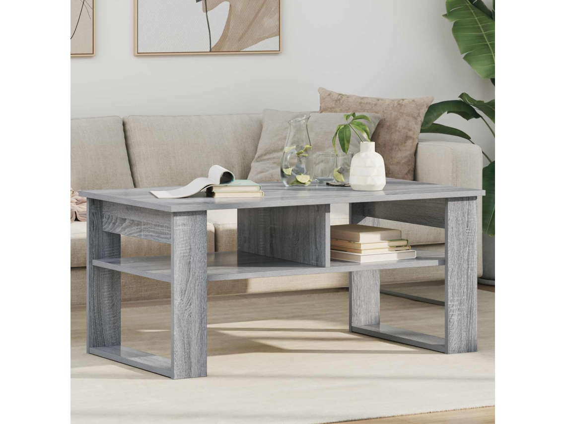 Vidaxl Mesa De Centro Cinza Sonoma 96 X 54 X 44 Cm