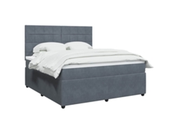 Vidaxl Cama com Molas/colchão 180x200 Cm Veludo Cinzento escuro
