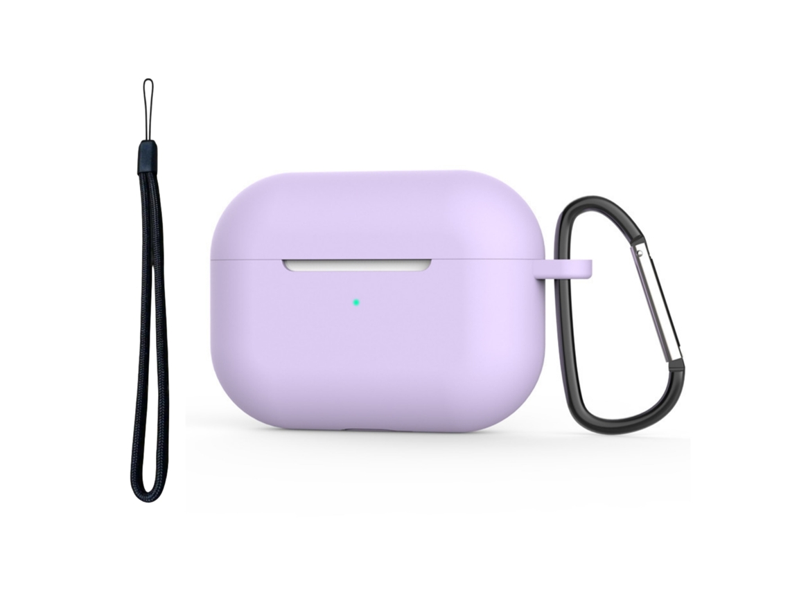 Capa Zruxe Para Airpods Pro 1 Silicone Macio Com Mosquetão E Cordão (carregamento Sem Fios, Roxo)