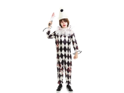 Fato de palhaço Killer Pierrot com chapéu para criança